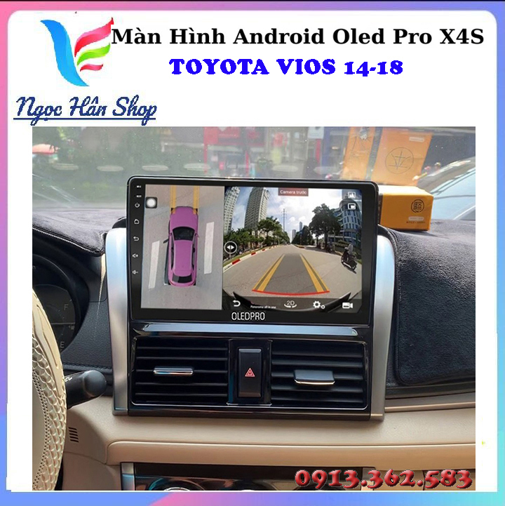 Combo màn hình liền camera 360 oledpro x4s cho xe toyota vios 2014-2018 - độ màn hình cho ô tô, camera lùi cho xe ô tô, giá đầu dvd cho ô tô, cam hành trình oto