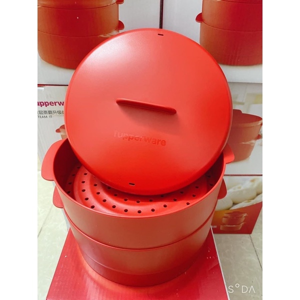 Xửng hấp Tupperware 2 tầng, đế tre chống cháy
