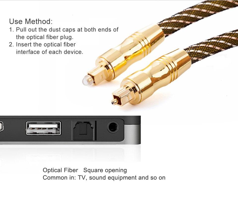 Dây cáp quang Audio mạ vàng độ dài tùy chọn ( 0,5m 1m 1,5m 2m 3m 5m 10m 15m )