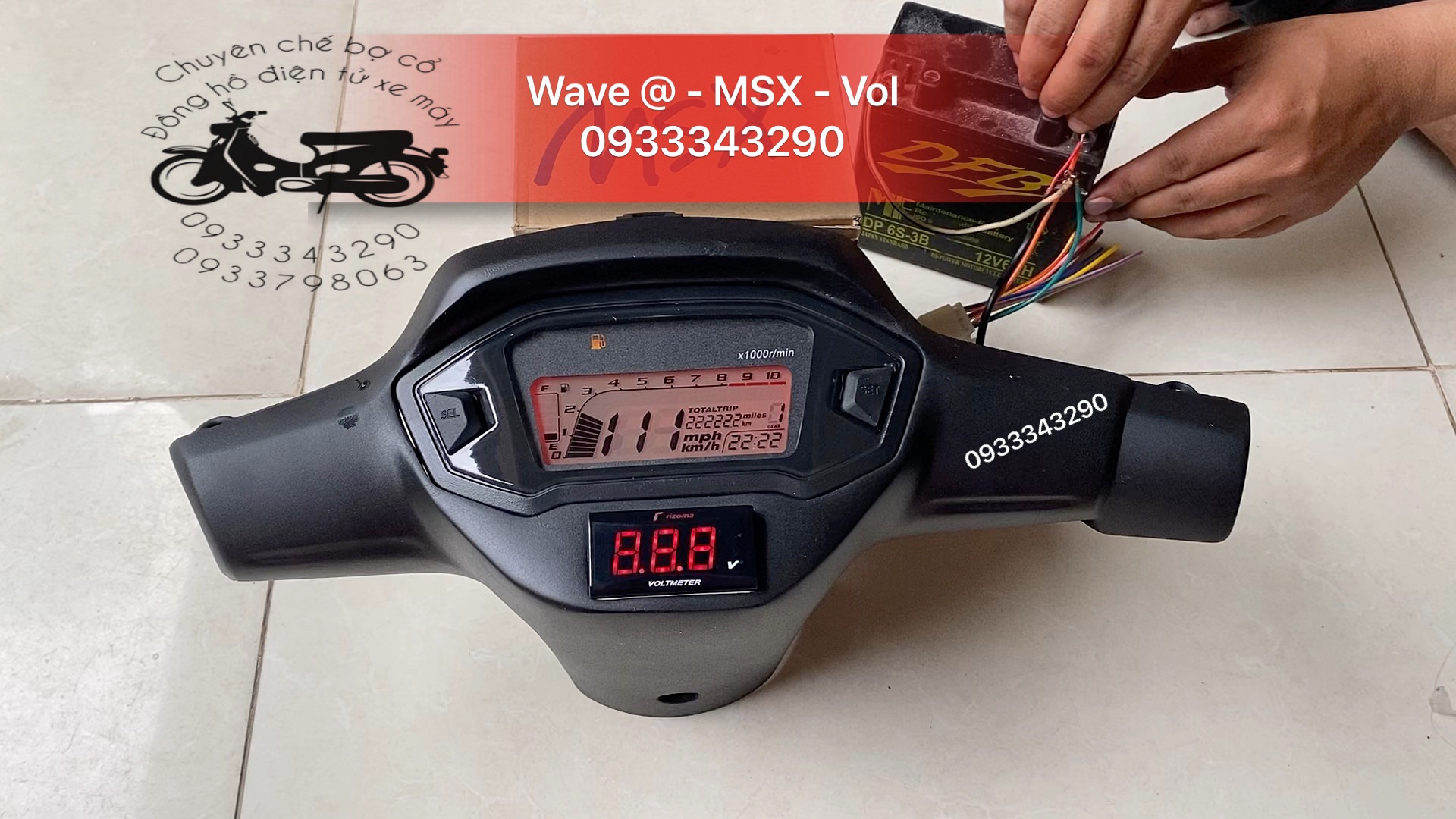 Trọn Bộ Bợ Cổ Wave Nhỏ ( Zx - Thái ) Chế Đồng Hồ Msx - Báo Vol
