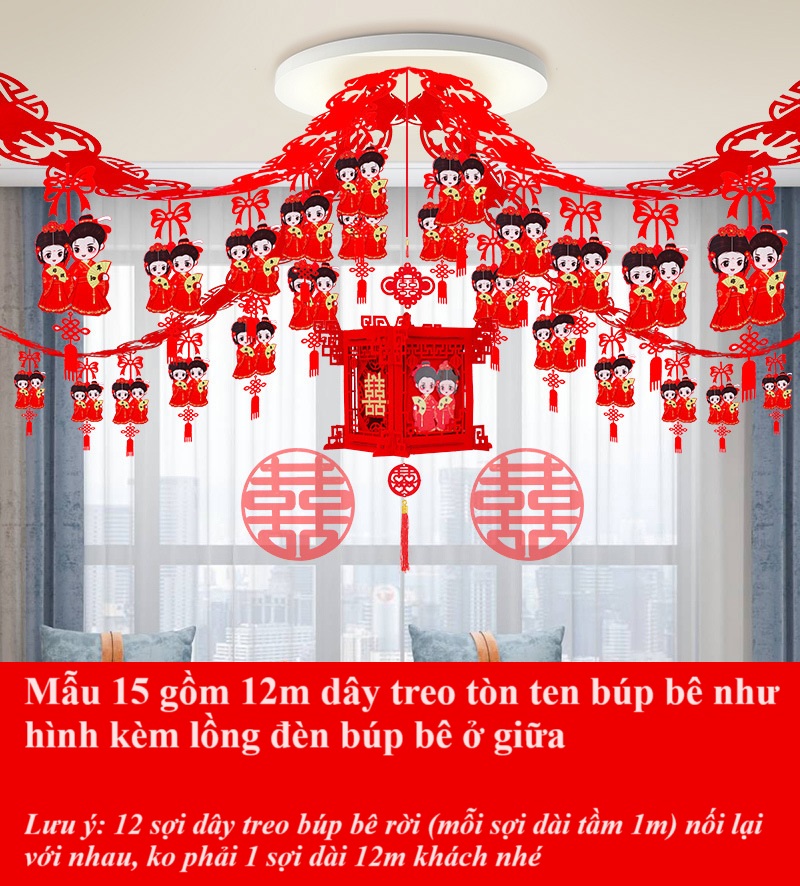 {Sẵn hàng y hình} Set trang trí trần nhà ngày cưới