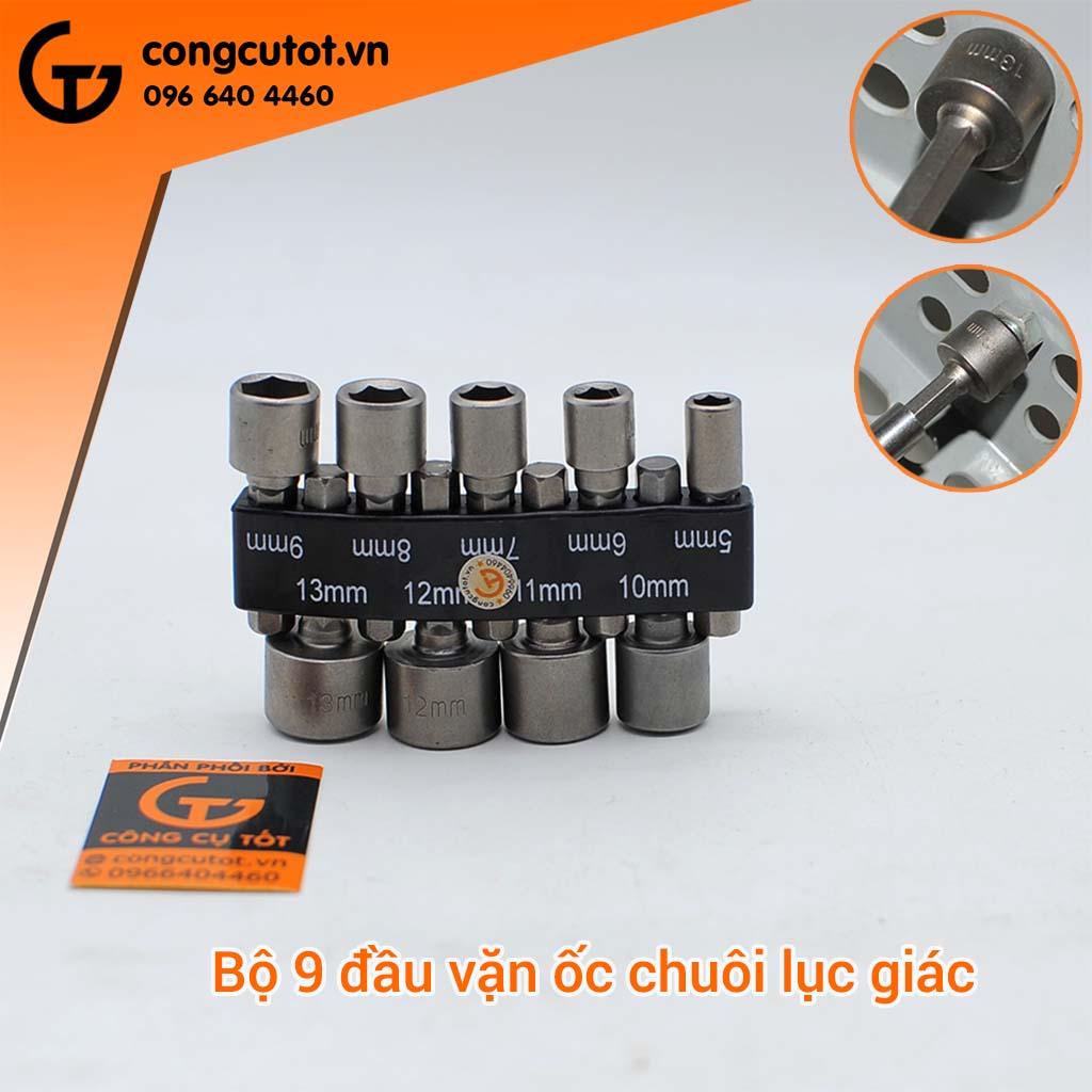 Bộ 9 khẩu vặn ốc chuôi lục
