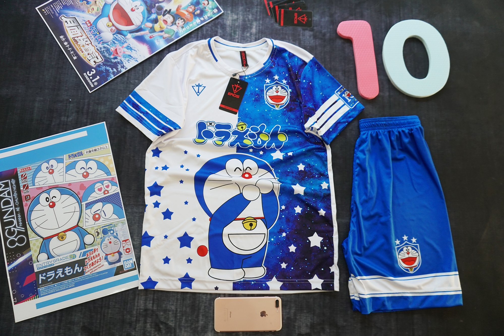 Áo bóng đá Doreamon - Dora 10 - Đồ đá banh cute