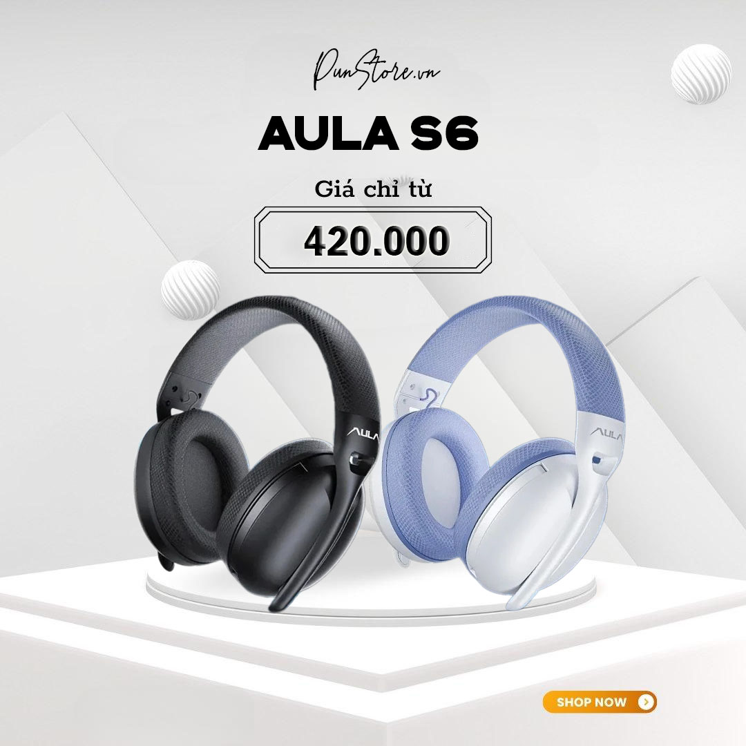 Tai nghe Gaming không dây Aula S6 3mode (Typec 2,4 ghz Bluetooth 5.0)
