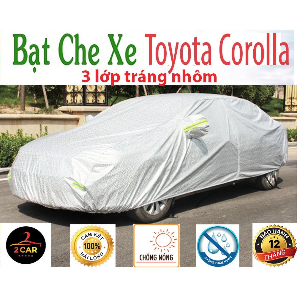Bạt Che Phủ Xe Toyota Corolla Cross Cao Cấp (bạt 3 lớp Tráng Nhôm, chống xước) Loại 1