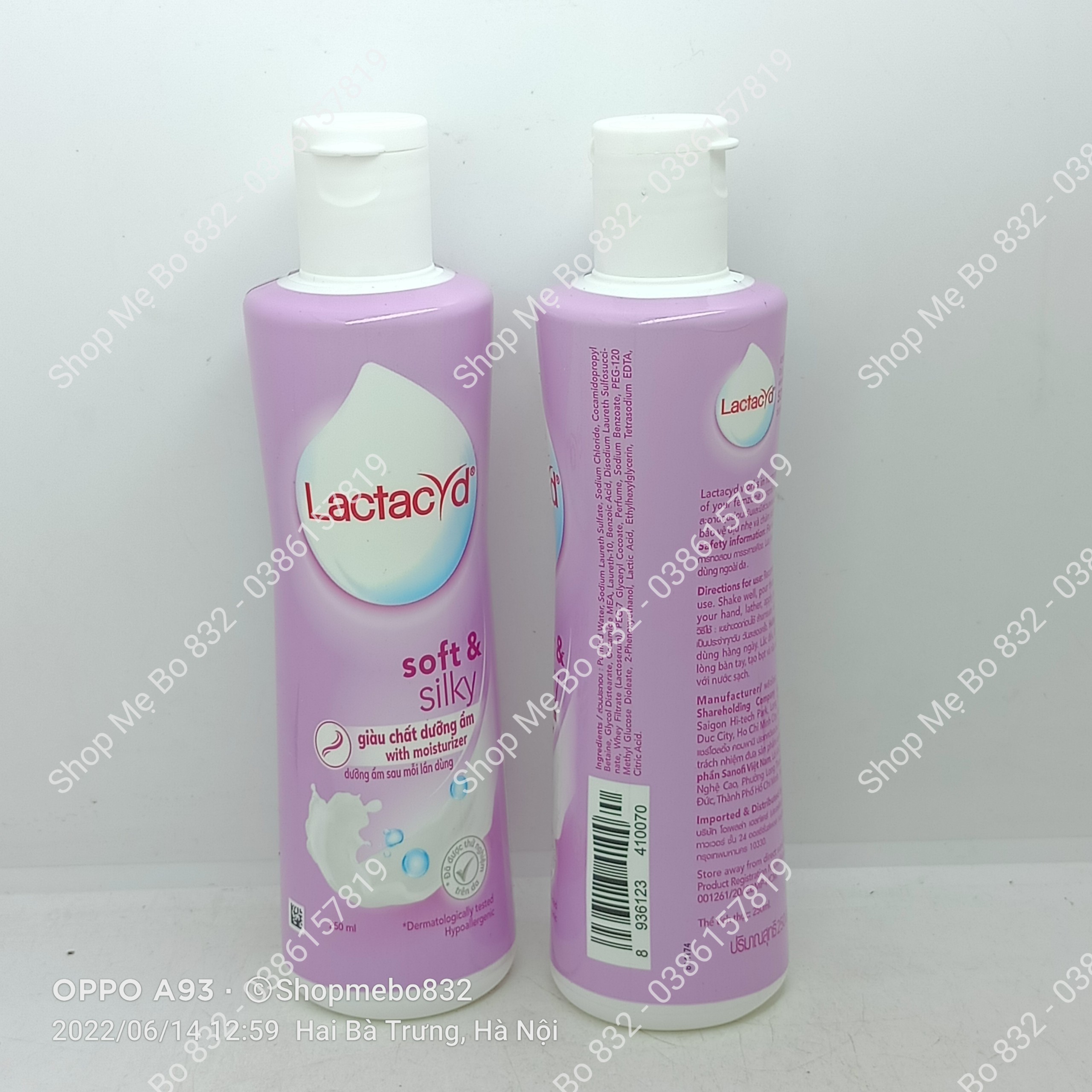 Dung dịch vệ sinh lactacyd tím Soft & silky chai 250ml