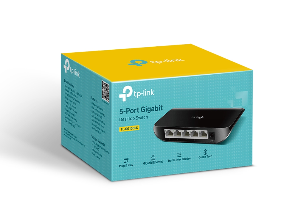 Switch 5 Cổng Gigabit TP-Link, bộ chia mạng cổng 1GB tốc độ cao