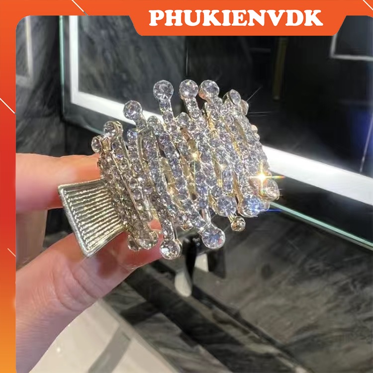 Kẹp tóc cuộn tròn đính đá lấp lánh sang chảnh KT10