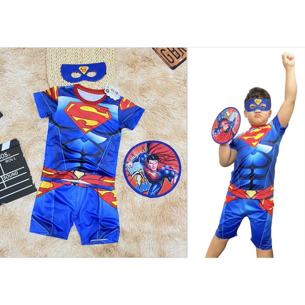 Bộ quần áo thời trang trẻ em siêu nhân kèm tặng khiên và mặt nạ - Hàng SamKids
