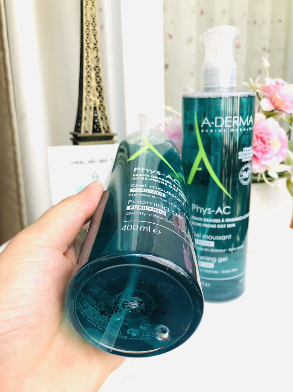 Sữa rửa mặt da dầu mụn Aderma Phys-AC Gel moussant 400ml