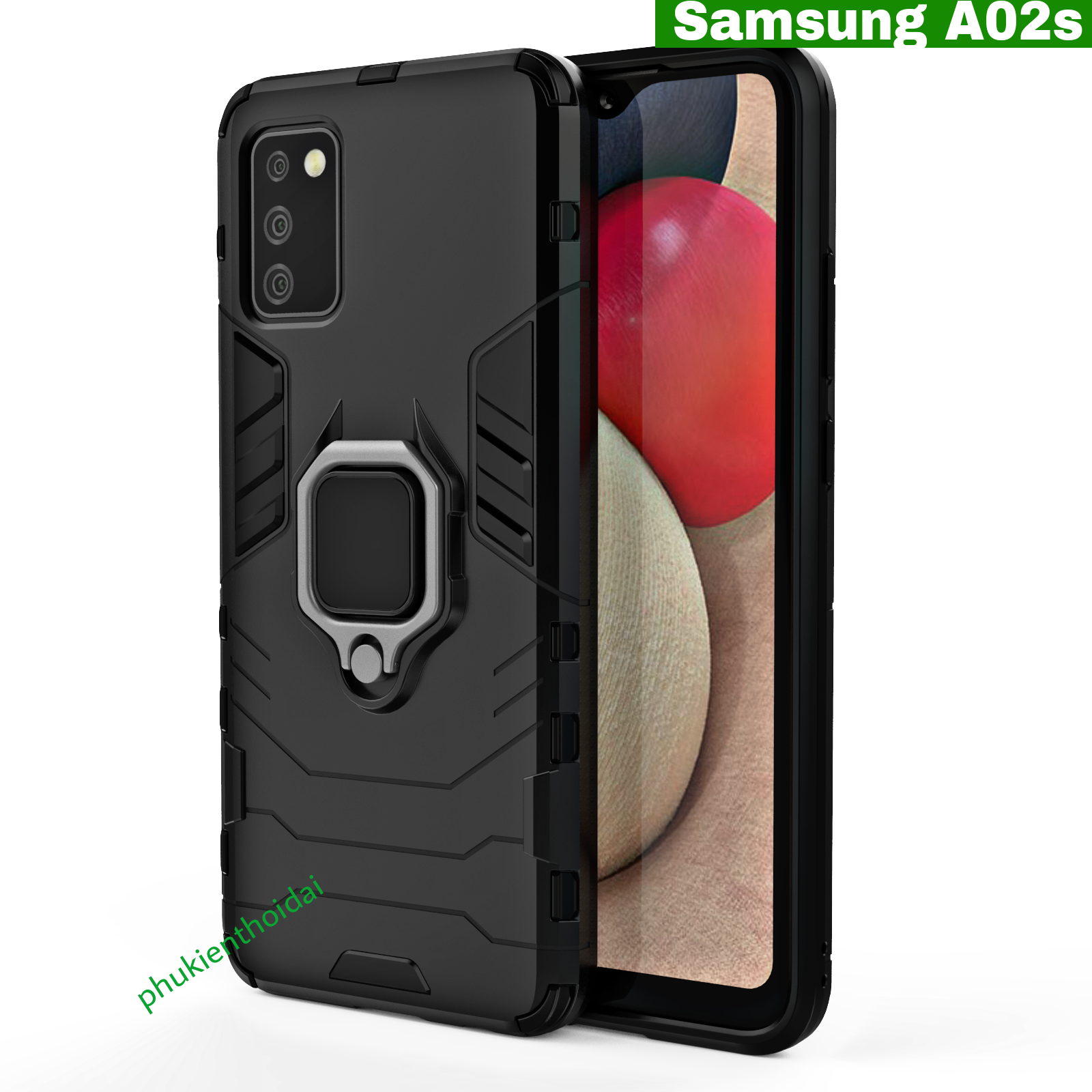 Ốp lưng IRON MAN IRING Samsung A02s chống sốc nhẫn hút ô tô siêu bền