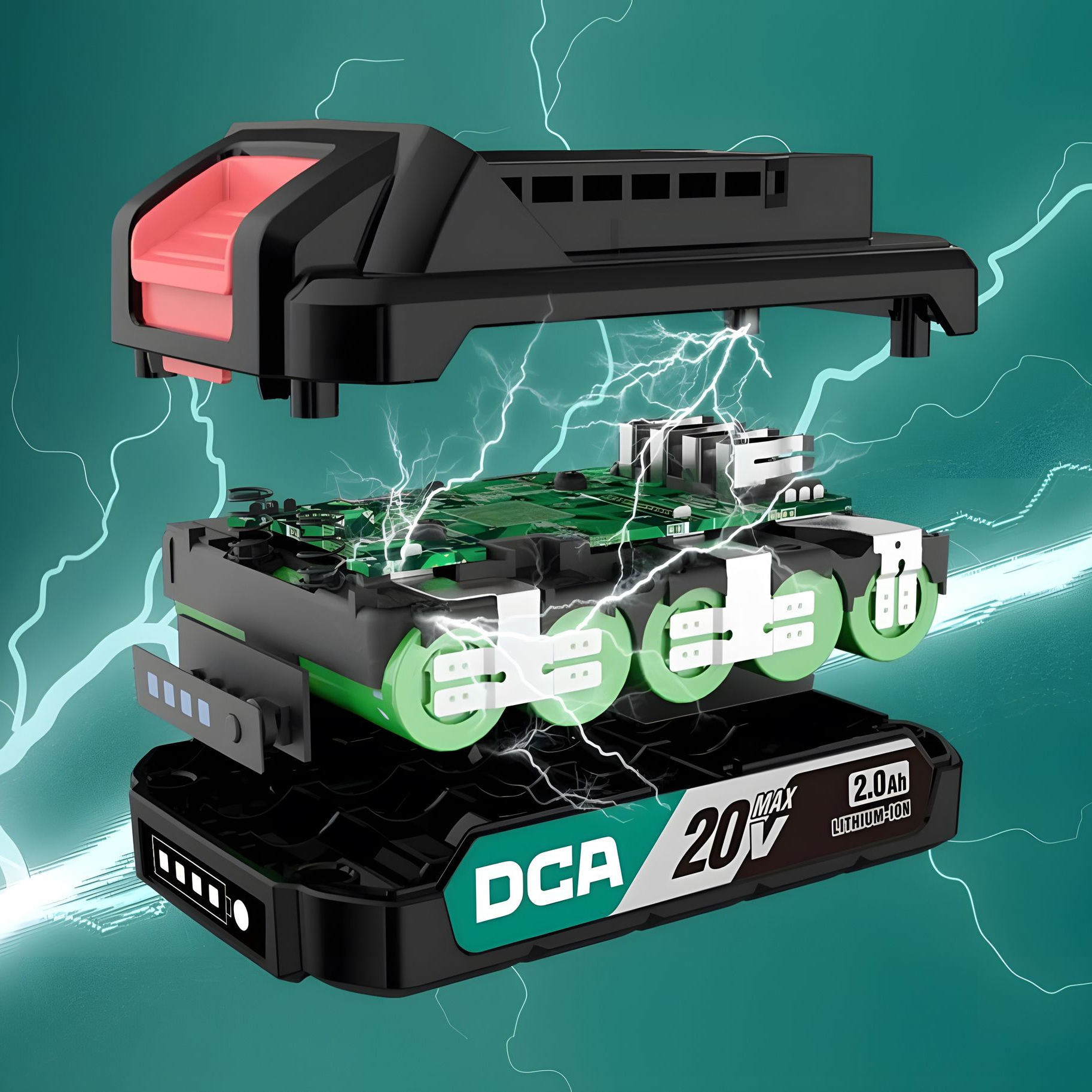 Pin sạc 20V thương hiệu DCA chính hãng pin dung lượng cao, có tính năng an toàn, công nghệ sạc cân bằng, dùng cho máy khoan, máy siết vít DCA