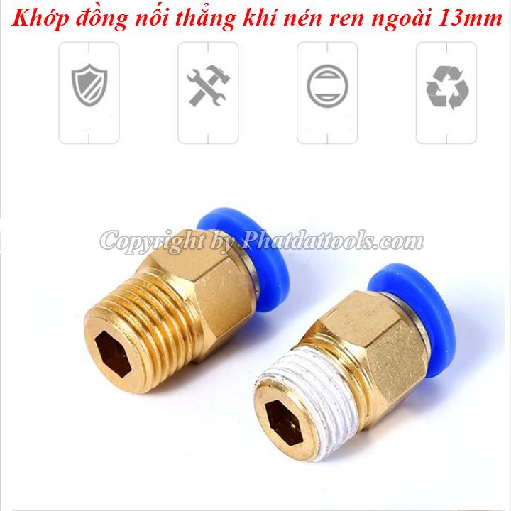 Five pin pneumatic straight fitting connector 1 13mm thread