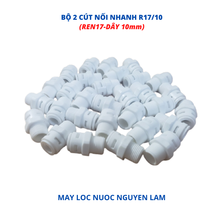 (HCM) Cút Nối Thẳng R17/10-(Ren17-Dây 10mm)