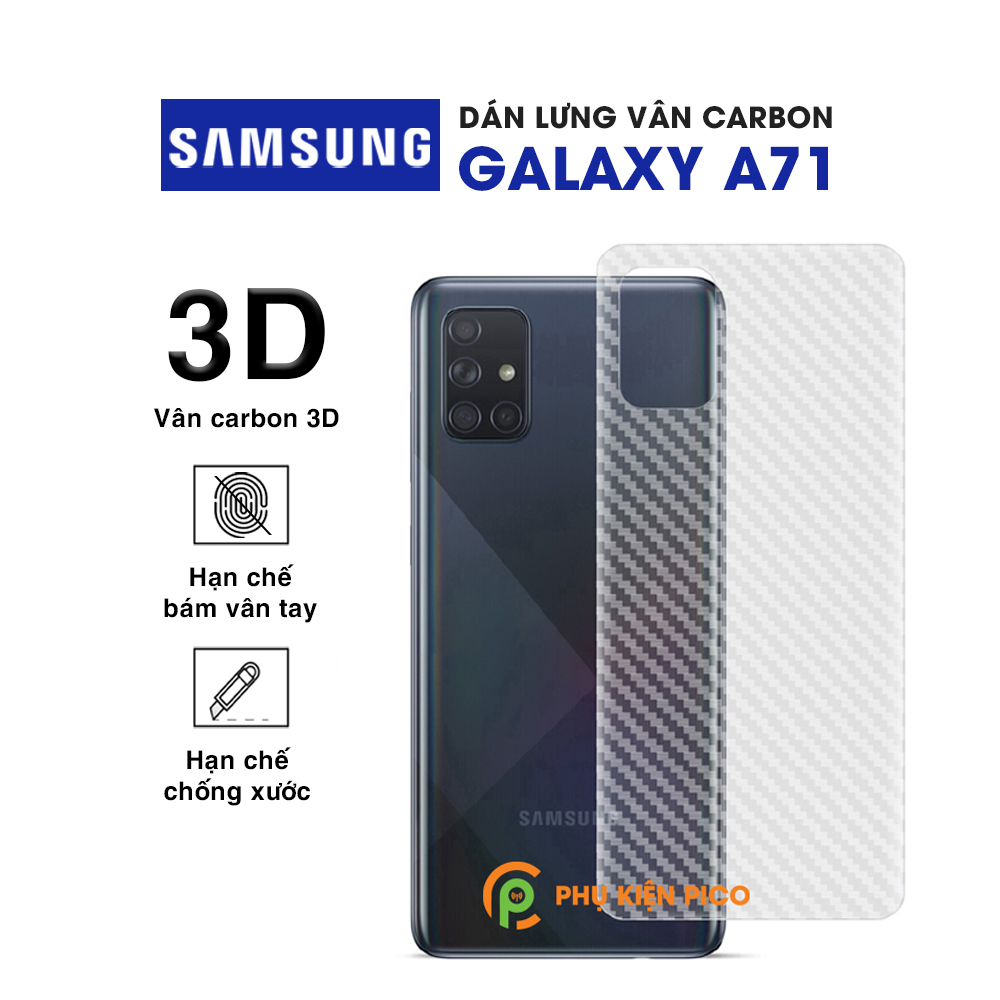 Dán lưng Samsung A71 vân Carbon 3D tản nhiệt tốt – Dán lưng vân Carbon Samsung Galaxy A71