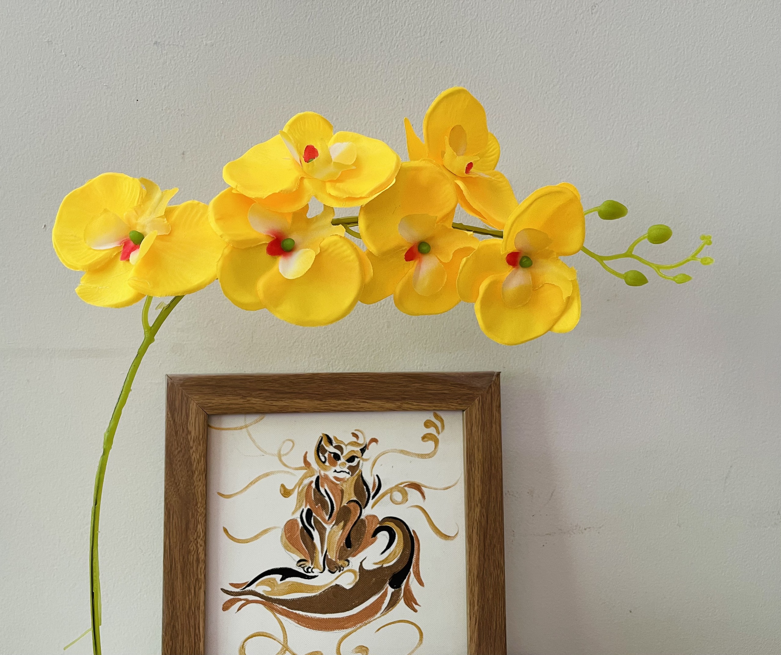 Hoa giả, hoa vải lụa - CÀNH LAN HỒ ĐIỆP trang trí decor...