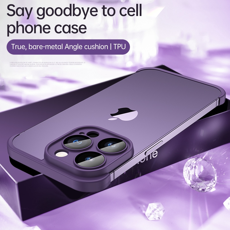 ◊☎¤ Luxury With Lens Protector Corner Pad Soft Silicone Case For iPhone 14 Pro Max Shockproof Phone Cover On iPhone 12 13 14