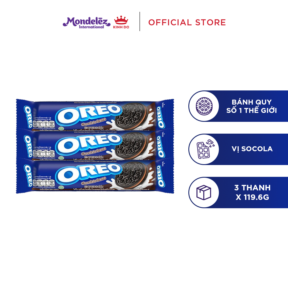 Combo 3 Thanh Bánh Quy Oreo Socola X 119.6G