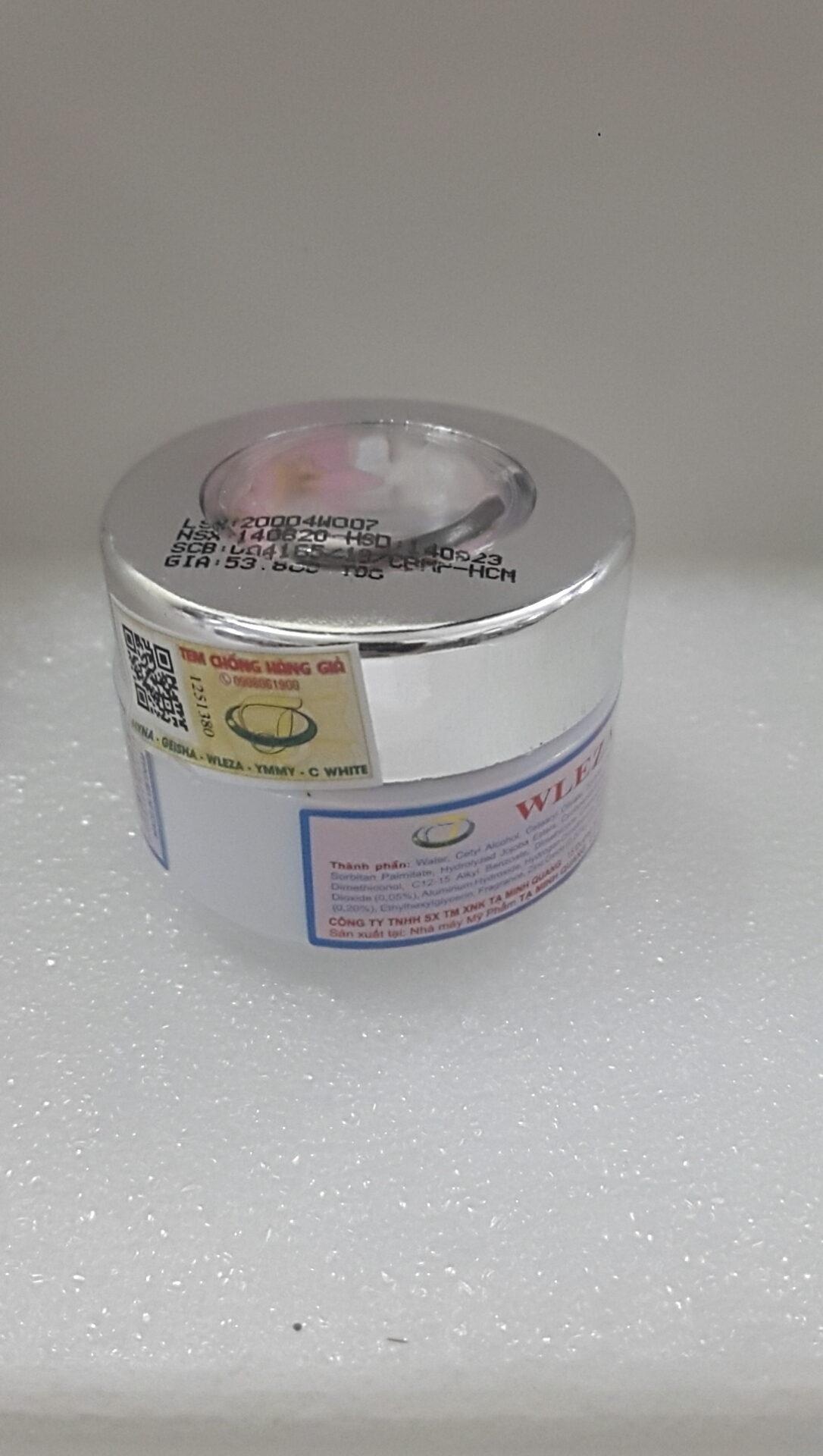 1 hủ kem dưỡng trắng da wleza 18g ( hình cô gái )