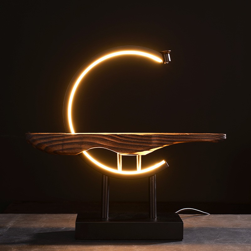Kệ đèn led đặt tượng trang trí - kệ tượng đốt trầm trang trí decor- kệ gỗ đặt tượng giá siêu tốt