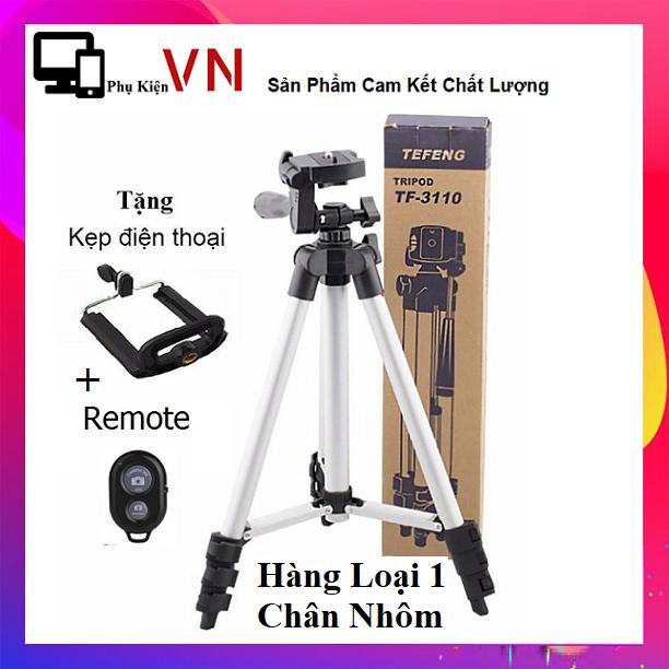 Chân điện thoại và máy ảnh tripod 3110 3 chân + kẹp điện thoại + remost