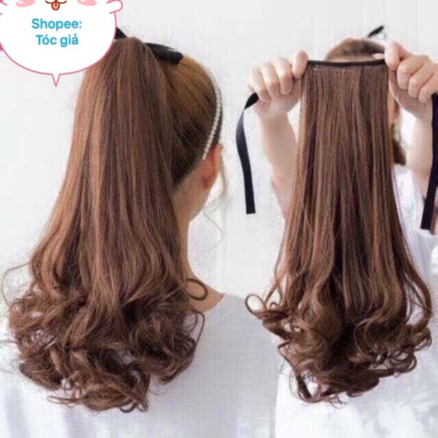 Tóc giả / Free ship 99k / Tóc giả cột ngắn xoăn đuôi, 128