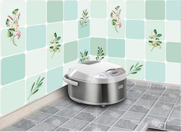 Decal dán bếp tráng nhôm - Hoa Lá Xanh