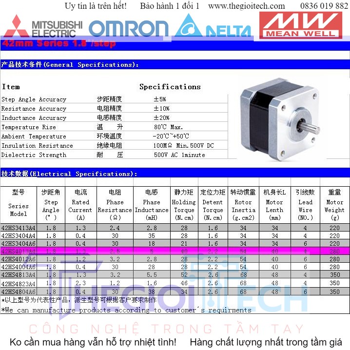 Động cơ bước SUMTOR 42HS3413A4