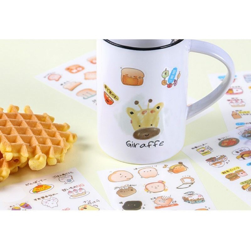 Combo 6 sticker dán mẫu đồ ăn