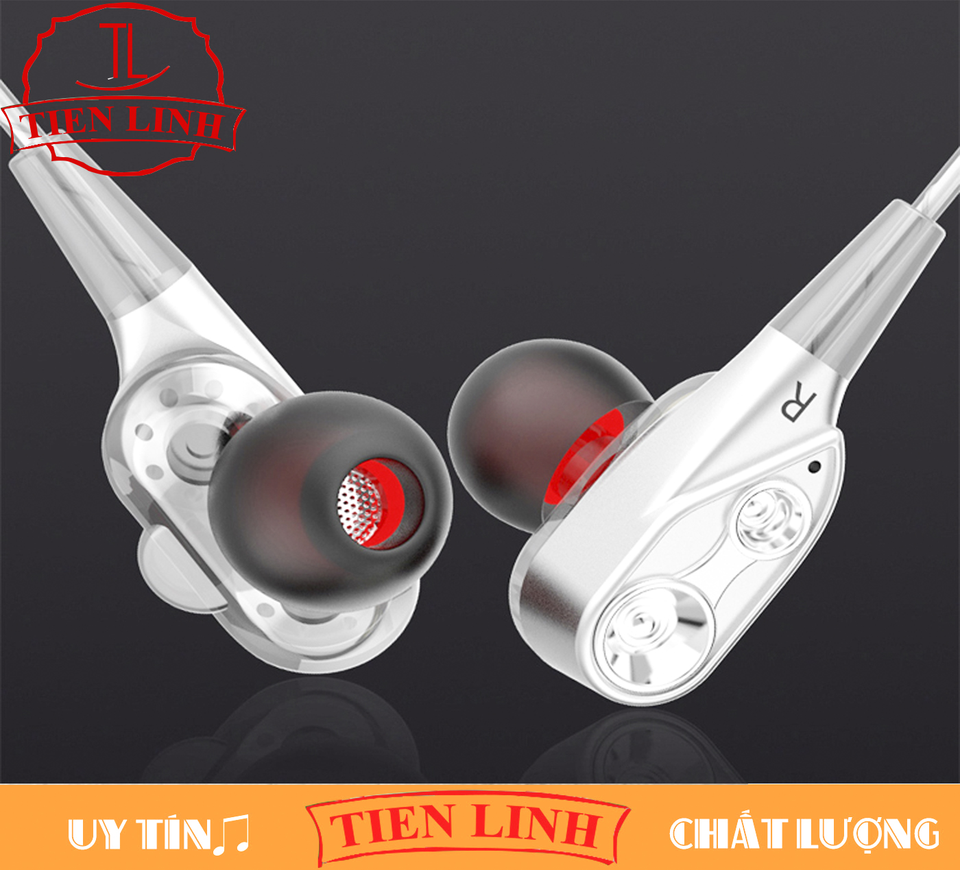 4 speakers Super Bass dual core HiFi in-ear headphones