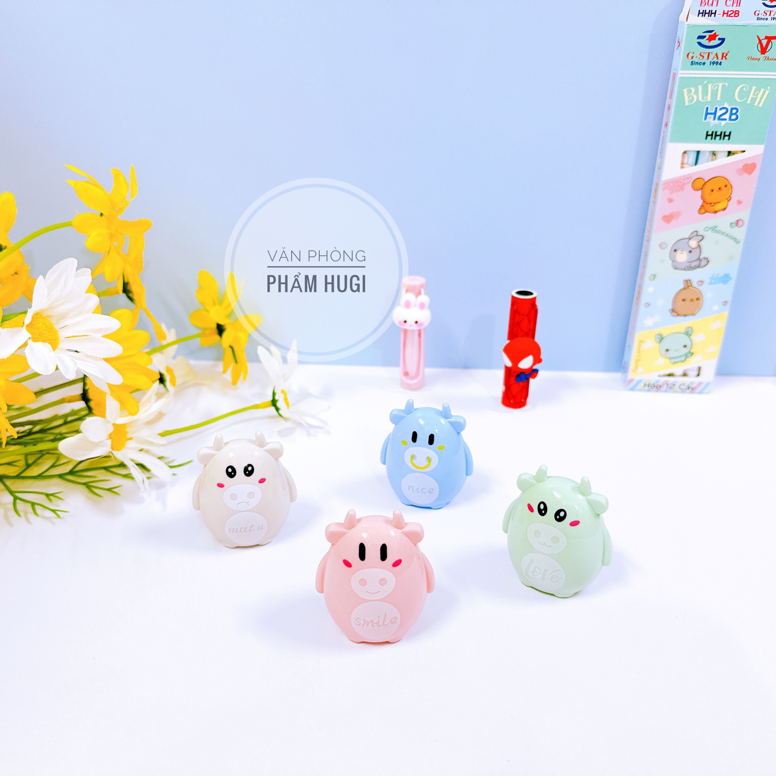 Combo 2 cái gọt chuốt bút chì hình Trâu đáng yêu