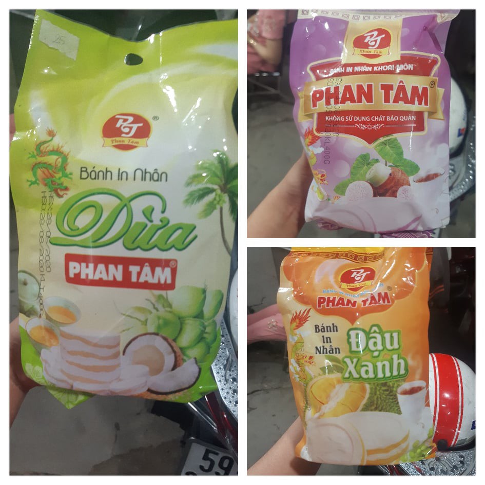 1 bịch bánh in nhân dừa hiệu phan tâm ngon rẻ( bịch 400g)