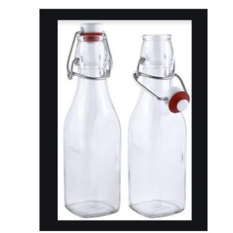 Chai Thủy Tinh Tròn 250ml Nắp Gài