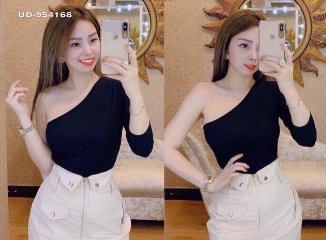 Áo thun tay dài lệch vai