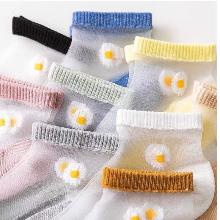[HCM]Set 10 đôi vớ lưới thêu hoa cúc