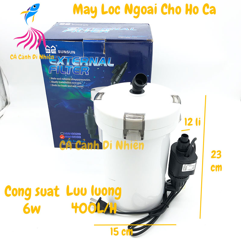 Máy lọc ngoài bể cá 6w sunsun hw-603b - lọc thùng hw603b cho hồ cá cảnh