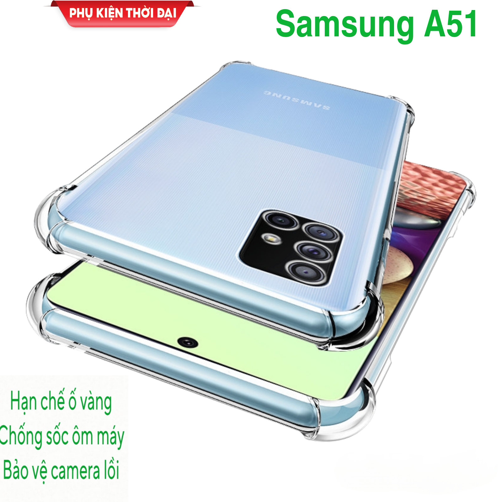 Ốp lưng Samsung A51 / A52 / A52 5G / A52s 5G / A53 5G / A54 5G dẻo trong TPU Lồi 4 góc siêu chống sốc bảo vệ camera ôm khít máy lâu ố vàng