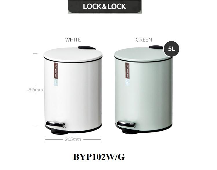 Thùng rác Lock&Lock sơn tĩnh điện có đạp chân 5 lít BYP102