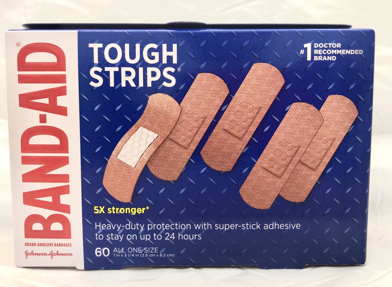 COM BO 1 HỘP BĂNG CÁ NHÂN BAND-AID TOUGH STRIPS Siêu dính - 60M +8M BĂNG FLEXIBLE FABRIC