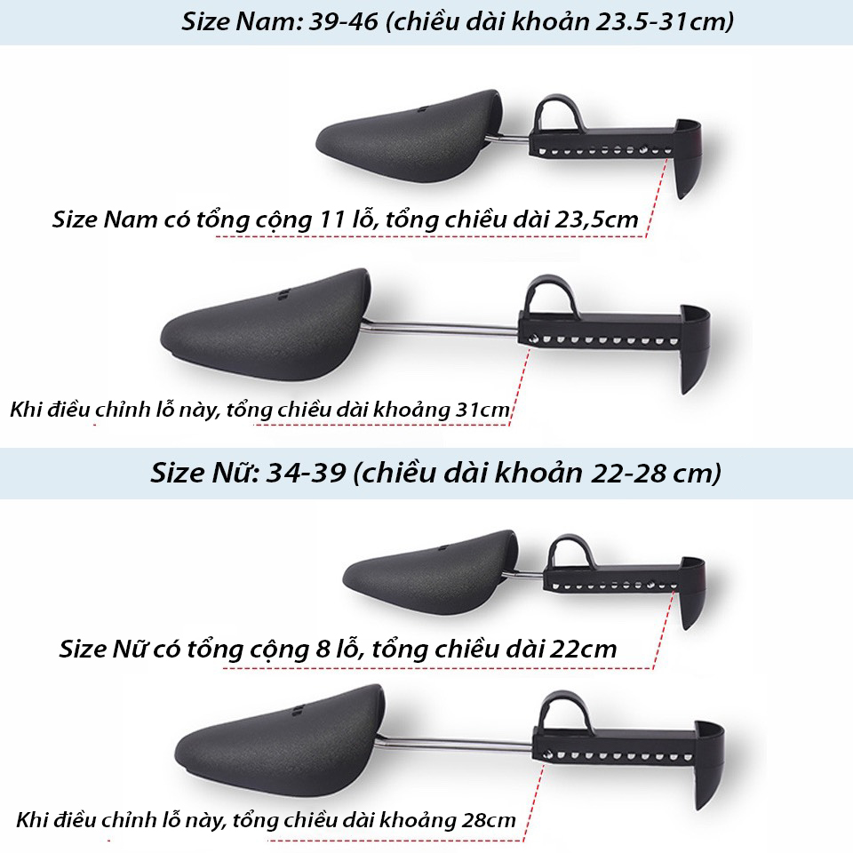 Cây Giữ Form Giày MINSU Shoe Tree M2314 Nam Nữ Tùy Chỉnh Theo Size, Dụng Cụ Giữ Dáng Giày Không Thể Thiếu