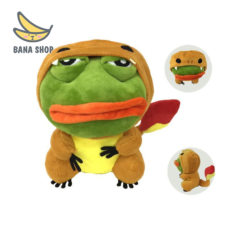 Gấu bông ếch xanh sad frog Pepe cosplay Pokemon rùa khủng long Squirtle Charmander siêu bựa dành cho vozer