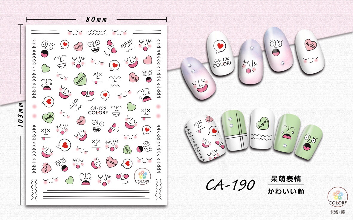 STICKER DÁN MÓNG CHỦ ĐỀ MẶT NGƯỜI