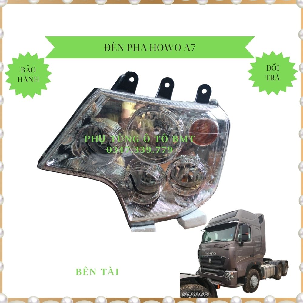 Đèn pha xe tải lắp cho xe Howo A7 375, 380, 420HP, đèn H4, CM18-1029, hàng xịn
