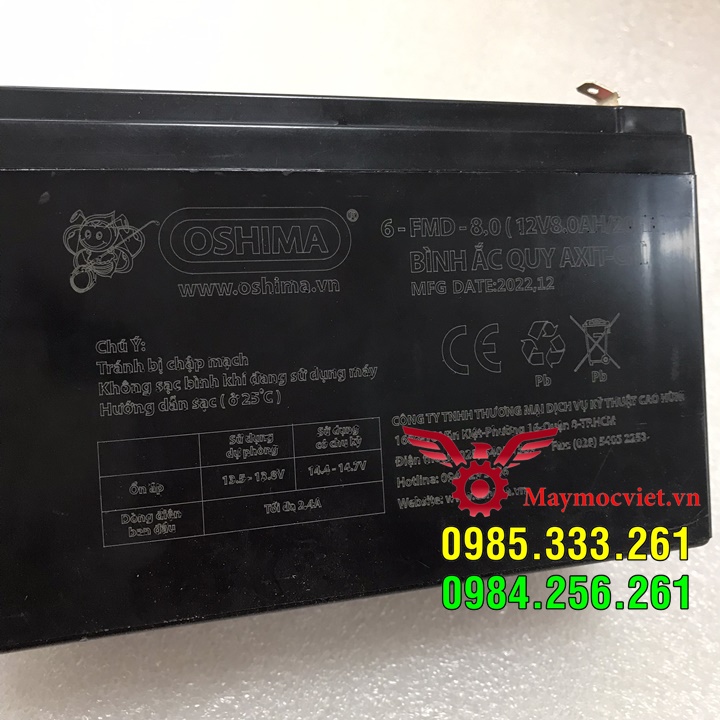 Ắc quy 12v 8ah dùng cho phun thuốc trừ sâu