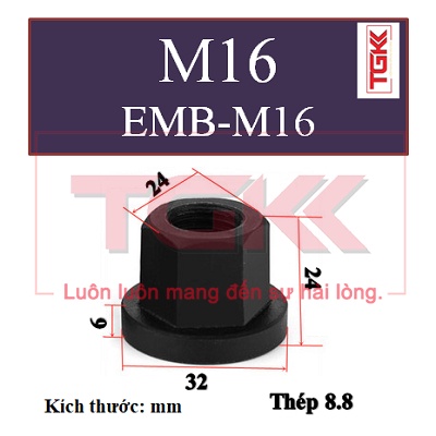 Đai ốc mặt bích - thép đen