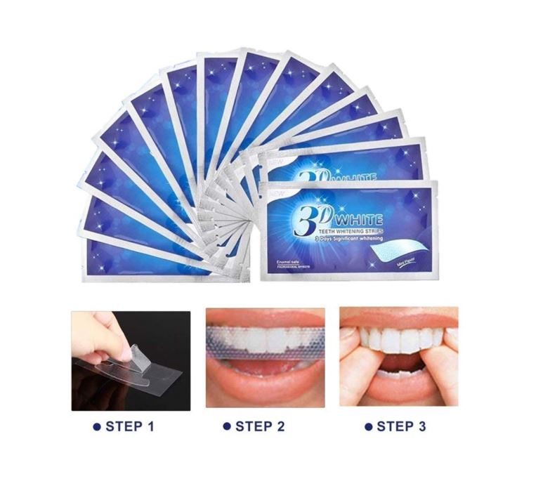 Miếng Dán Trắng Răng 3D White Teeth Whitening Strip 1 hộp 7 miếng