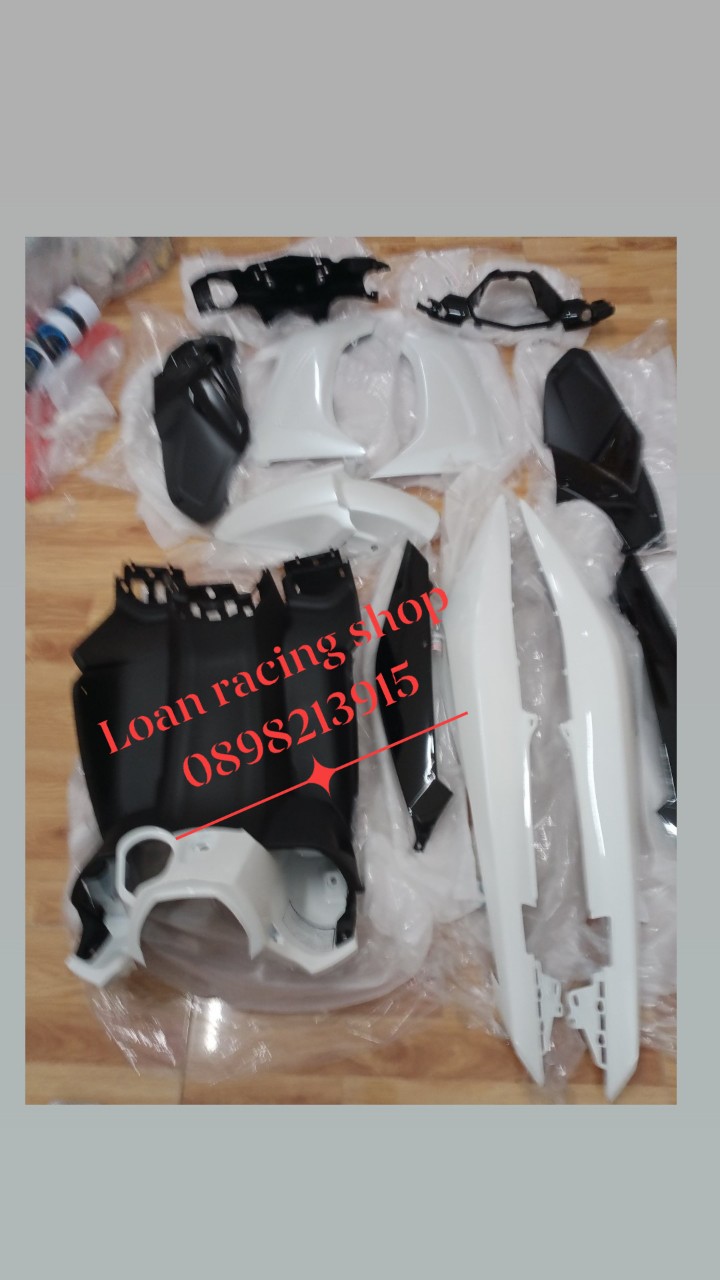 DÀN ÁO NOUVO SX (NOUVO 5) MÀU ĐEN TRẮNG FULL NHỰA MÀU 25 MÓN NHỰA NHÁM 6 MÓN HÀNG ZIN CHÍNH HÃNG YAMAHA