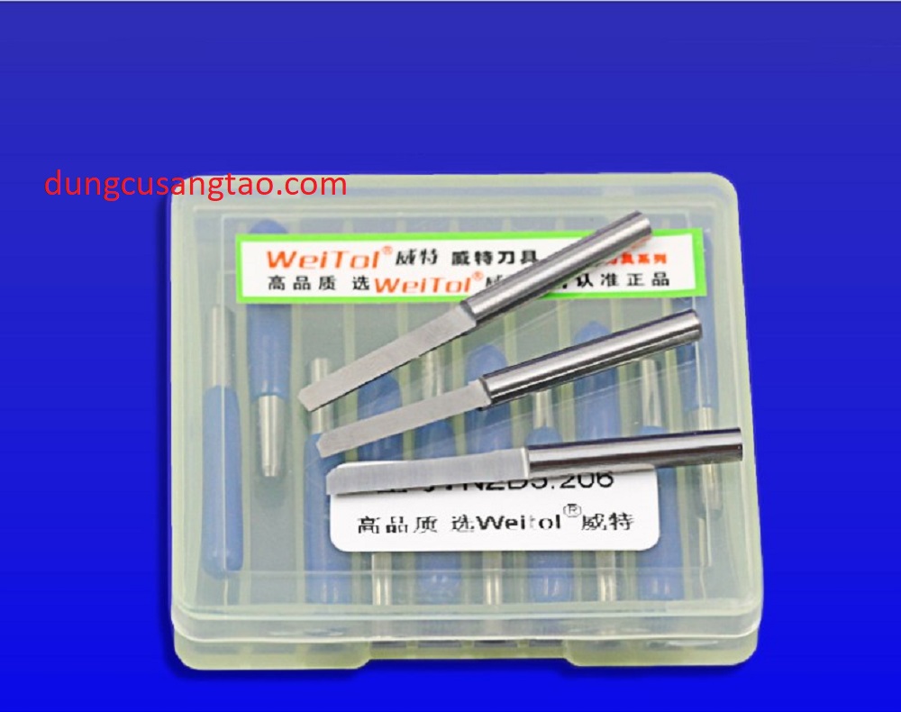 Dao phay 1 me thẳng Weitol NZD (Dao phay cắt gỗ, nhựa, nhôm và kim loại mềm loại tốt) / Dao phay thẳng NZD