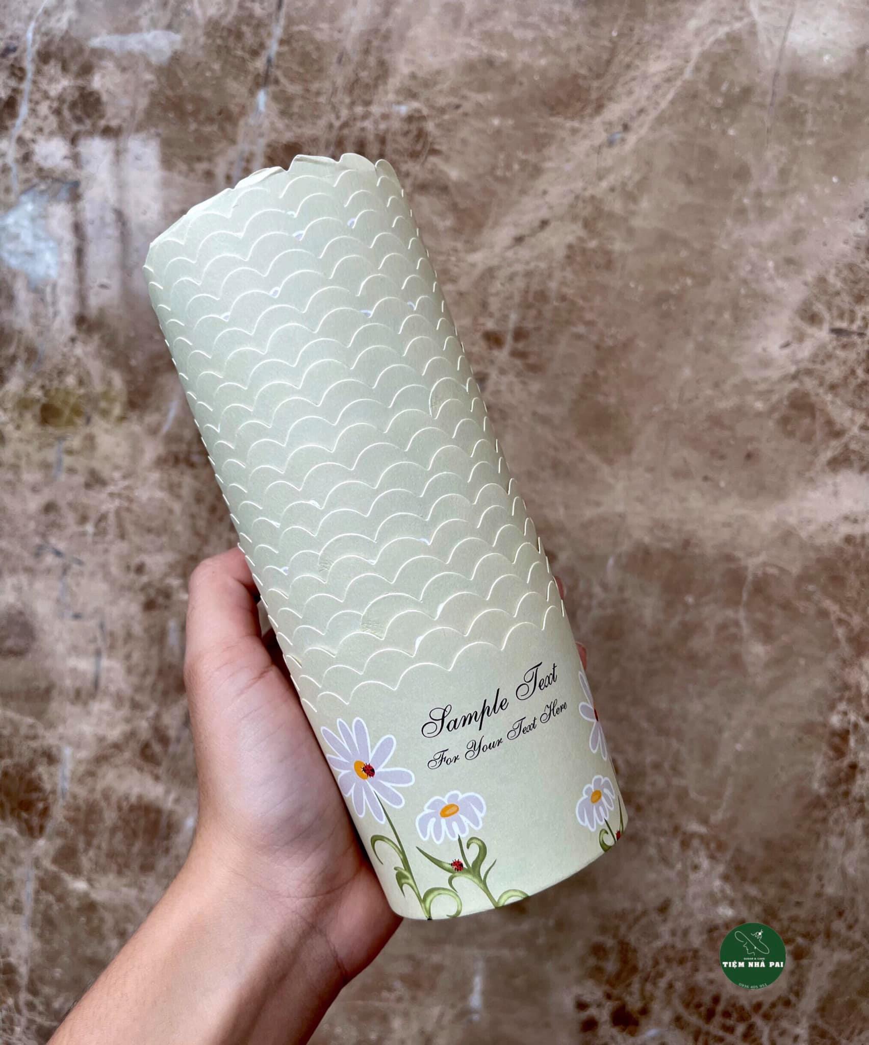 SET 50 CUP ĐỰNG CUPCAKE GIẤY CÚC HỌA MI MÀU XANH