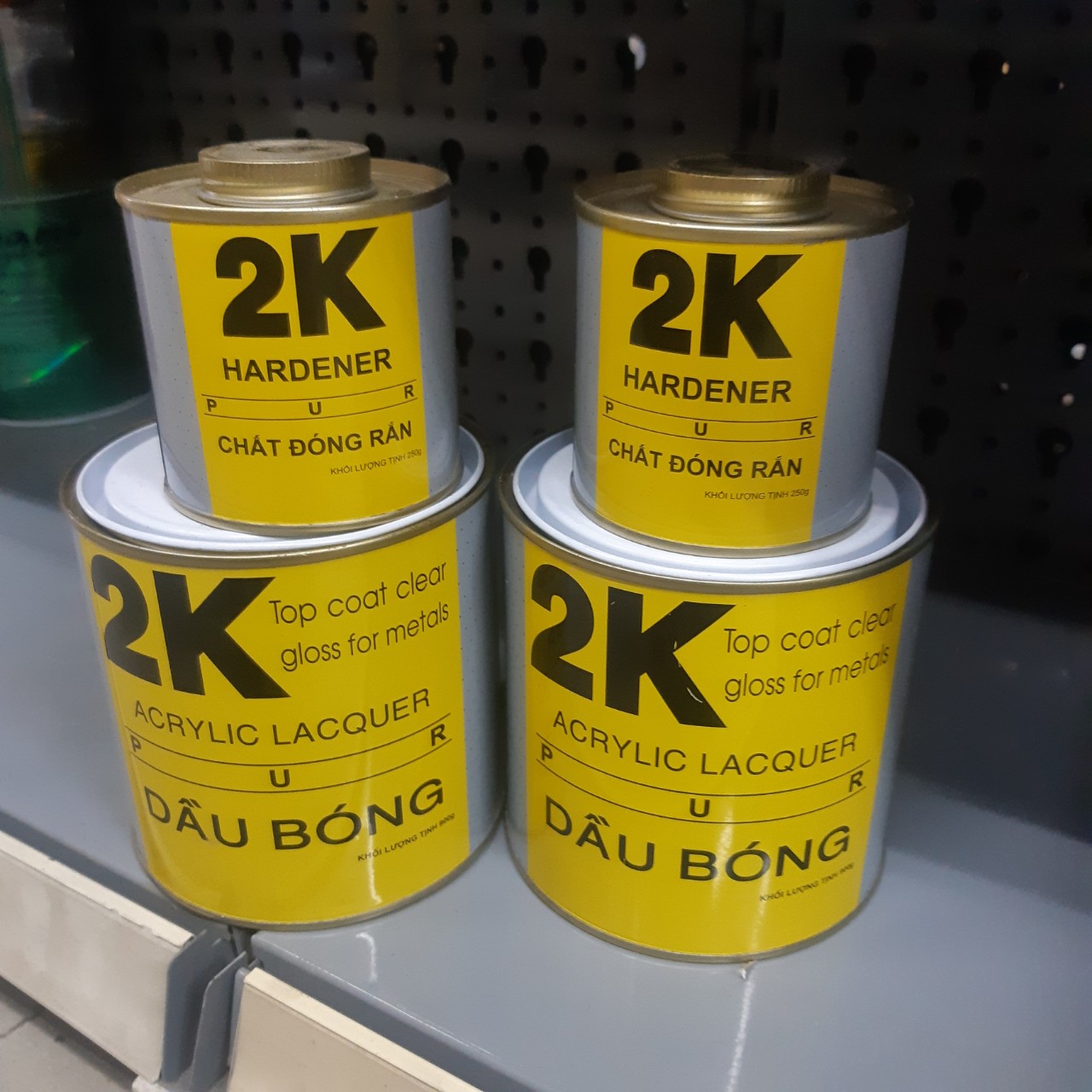 Dầu bóng 2K H8 vàng (1 Cứng +1 bóng)